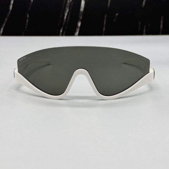 NEW GG1650S 007 UNISEX SHIELD SUNGLASSES, GRAY WHITE MASK EYEWEAR GUCCI - Picture 3 of 11